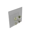 Stylish White Green Flower Arrangements In Glass Vases With Cotton And Greenery