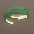 Modern Green Curved Ceiling Light With Circular Design And Illumination 3d model