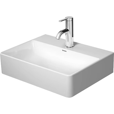 Modern White Countertop Washbasin With Sleek Chrome Faucet And Minimalist Design 3d model