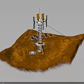 Mars Surface Exploration Equipment With Antenna Tower And Solar Panels 3d model