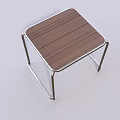 Modern Simple Coffee Table With Wooden Striped Tabletop And Metal Frame