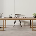 Modern Tea Table and Chair Tea Table and Chair Combination 3d model