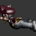 Mario Flying With Outstretched Arms Red Hat White M Purple Shirt Yellow Gloves Dark Background