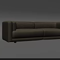 Modern Two Seater Fabric Sofa With Sleek Lines And Square Armrests 3d model