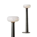 Modern Floor Lamps With Black Metal Stand And White Glass Shade