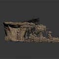 Scenic Components Of Fantasy Rock Landscape Featuring Mushroom Structures And Cave Formations