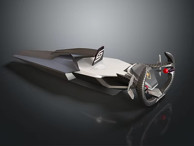 Advanced Automotive Components With Streamlined Aerodynamic Structure Glossy Metallic Finish And Branded Logo 3d model