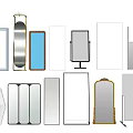 Various Mirror Designs With Different Shapes And Decorative Frames For Home Decor 3d model