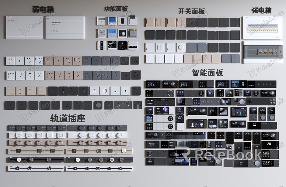 Switch socket panel strong current box weak current box intelligent panel function panel rail socket model