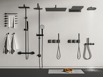 Modern shower towel rack combination 3d model