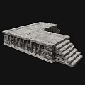 Ancient Architecture Stone Steps And Platform Featuring Classic Traditional Masonry Design 3d model
