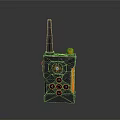 Futuristic Tech Weapon With Antenna Blue Glowing Circular Part And Orange Buttons