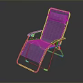 Blue Folding Deck Chair with Metal Frame and Breathable Mesh Fabric for Outdoor Relaxation