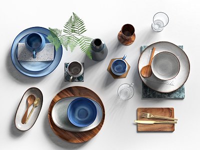 Modern Tableware Brand Tableware Combination 3d model