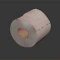 White Toilet Paper Roll On Black Reflective Surface With Soft Texture 3d model