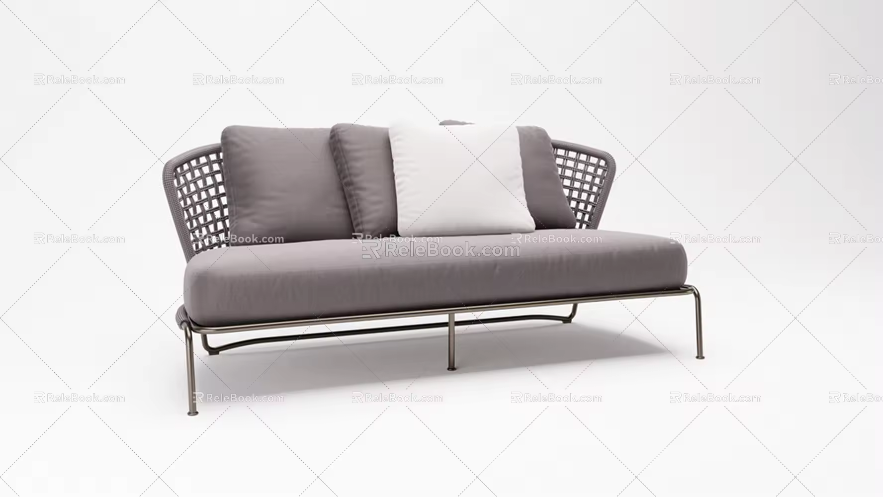 Modern double sofa multiplayer sofa 3d model