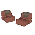Soft Pink Floor Leisure Chairs With Fringed Throw Blankets For Cozy Modern Living Room Decor