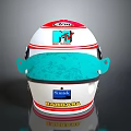 Racing Car Helmet White Red Blue Design With M Logo Sanook BARBARA Teal Patterned Visor
