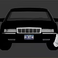 Classic Black Sedan With Chrome Grille White Wheels And Shiny Reflective Body