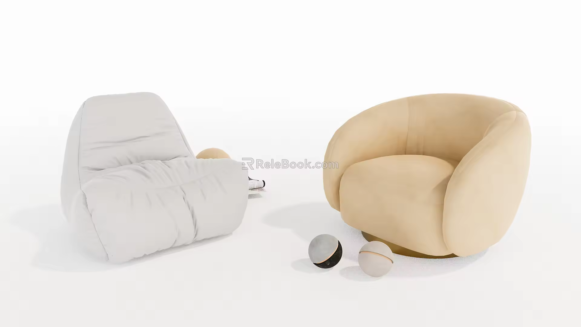 Modern Single Sofa Lazy Sofa 3d model