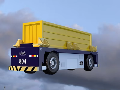 Functional Dump Truck With Yellow Cargo Bed Blue Cab SPC Logo And Number 804 3d model