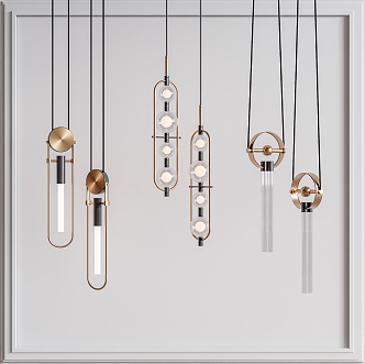 Light Luxury Chandelier Metal Small Chandelier Combination 3d model