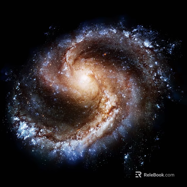 Elegant Spiral Galaxy Themed Decorative Ornaments Set for Cosmic Home Decor 3d model 