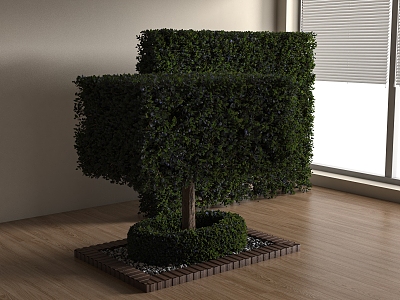 Modern Shrub Landscape Tree Green Plant 3d model