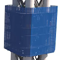 Industrial Factory Building Featuring Blue Scaffolding Multi Level Platforms Yellow Components And Large Pipes