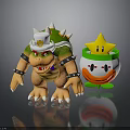 Spiked Turtle With White Hat Green Orange Shell Metal Wristbands And Yellow Star In Pot