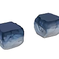 Two Stylish Outdoor Chairs With Blue And White Gradient Marble Like Texture