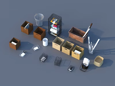 Public Facilities Storage Items Including Waste Bins File Organizers And Stationery Holders 3d model