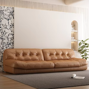 modern double sofa cream sofa 3d model