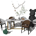 Modern Dining Table and Chair Combination Dining Table and Chair 3d model