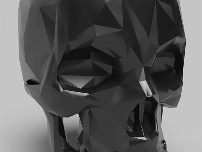 3D Black Polyhedron Anatomical Skull Model Medical Device For Educational Training 3d model