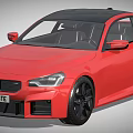 Red Car With Black Roof And Black Wheels Featuring UK License Plate Details