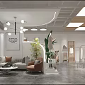 Modern Clothing Store Interior With Pendant Lights Lounge Seating Plants Display Racks