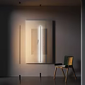 Modern Floor Lamp In Contemporary Room With White Cabinet And Wooden Chair