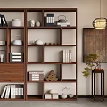 Traditional Chinese Wooden Bogu Shelf Interior Display With Teapots Books Vases Scrolls And Decorative Items