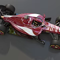 Red Ferrari Formula 1 Car With Racing Design And Sponsor Logos