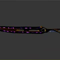 Modern Knife Design With Purple Pink Lighting Geometric Patterns And Golden Handle