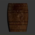 Vintage Wooden Barrel With Rustic Hoops And Textured Surface Design