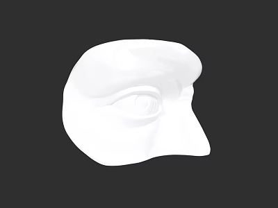 White Mask With Detailed Eye And Nose Features On Black Background 3d model