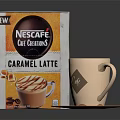 New Nescafe Caramel Latte Copper Mug With Saucer And Coffee Package