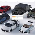 Colorful Sports Cars And Off Road Vehicles In Various Models Collection