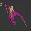 Game Movie Warrior Character In Battle Stance With Dual Swords Red Black Attire