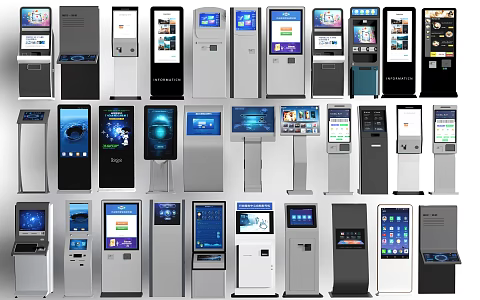 Modern all-in-one machine self-service machine number machine inquiry machine ticket machine 3d model