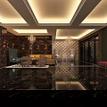 Elegant KTV Lobby Interior Featuring Marble Wall Front Desk And Modern Lighting Design 3d model