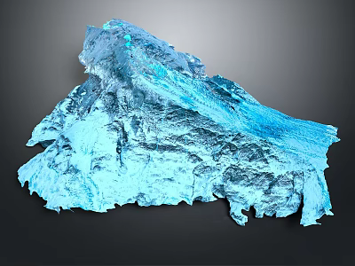 Blue Ice Terrain With Rough Surface Texture And Crystalline Frozen Structure 3d model
