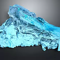 Blue Ice Terrain With Rough Surface Texture And Crystalline Frozen Structure 3d model